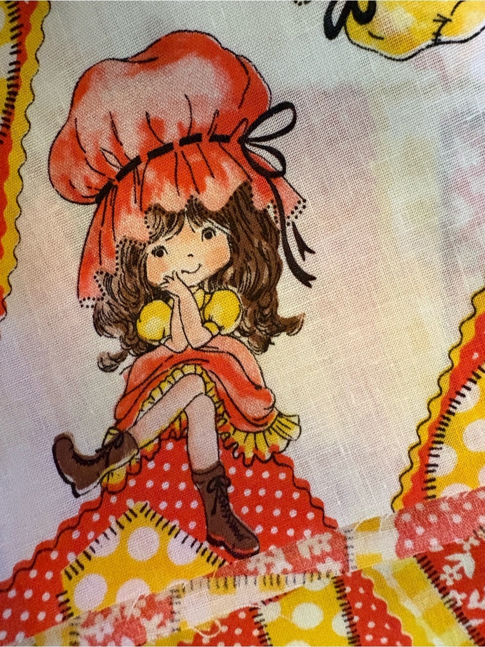 Vintage Petticoats & Pantaloons Rag Doll LOVE Cotton Fabric 2 Yards 44” Wide - Picture 3 of 9